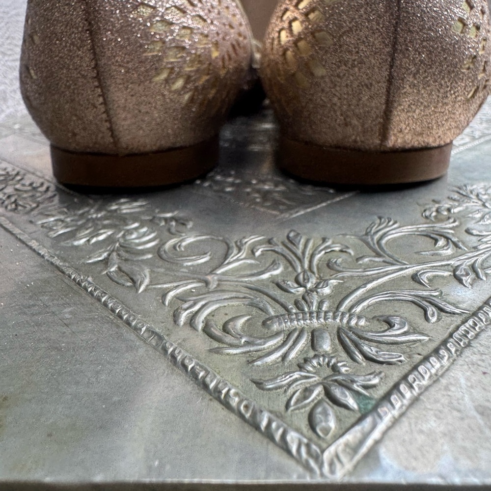 Jimmy Choo Metallic Gold Flats. - Picture 9 of 12